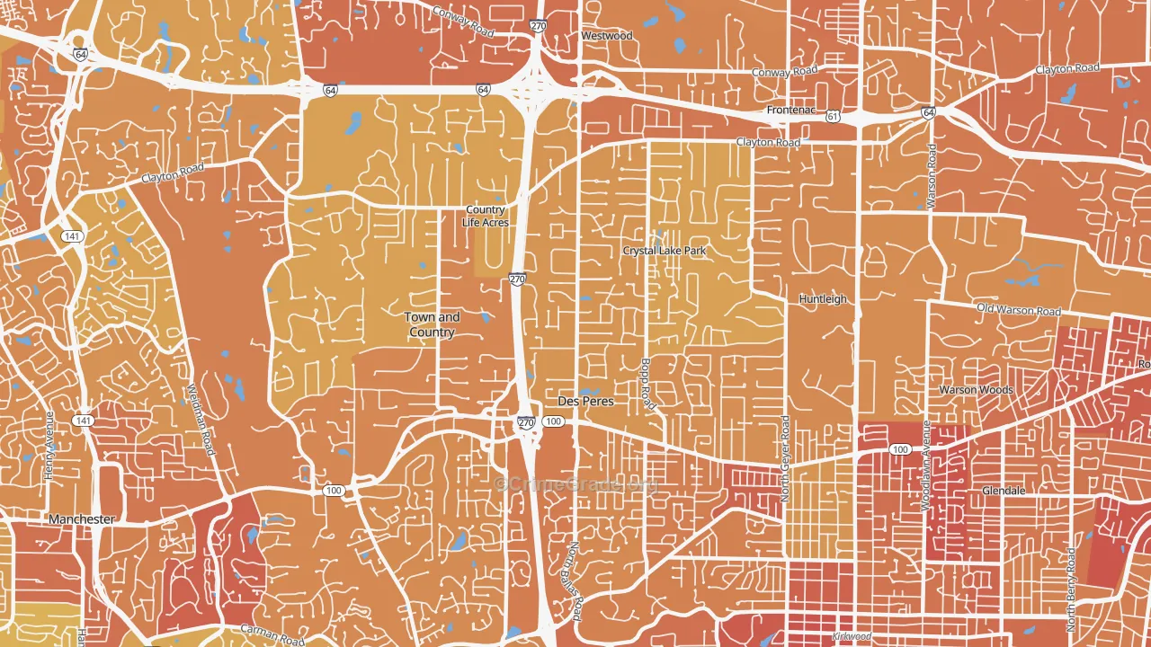63131, MO Map of Vehicle Theft Rates