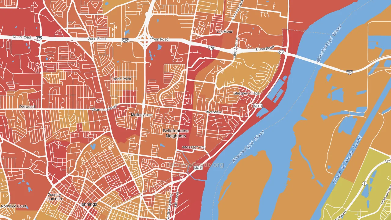 63137, MO Map of Vehicle Theft Rates
