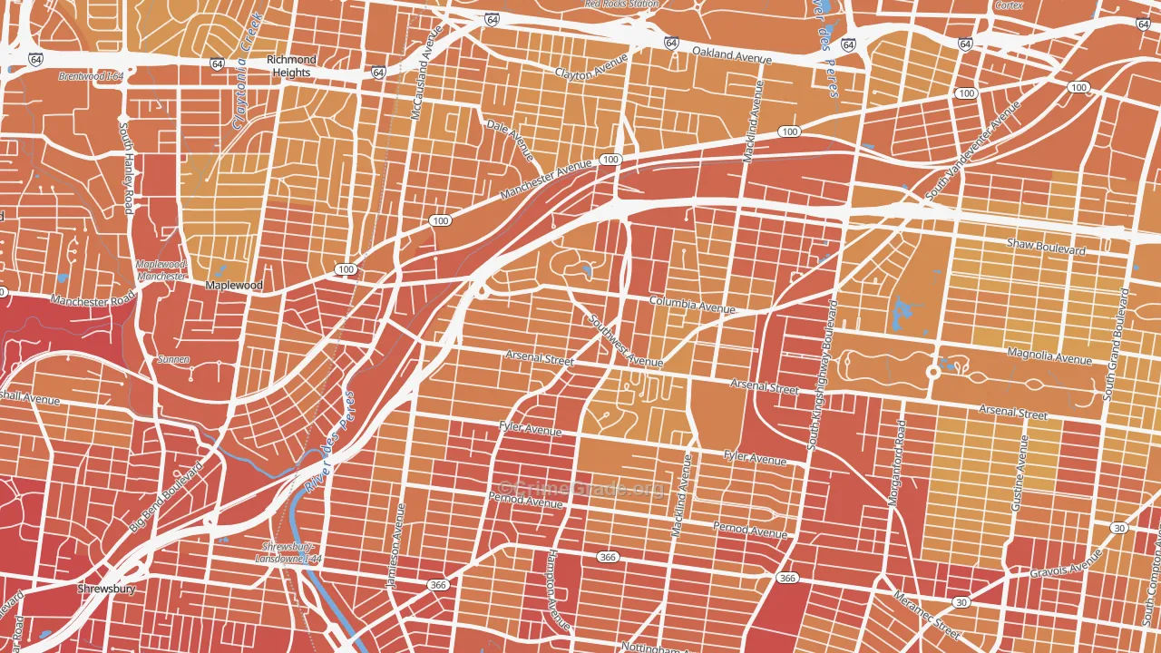 63139, MO Map of Vehicle Theft Rates
