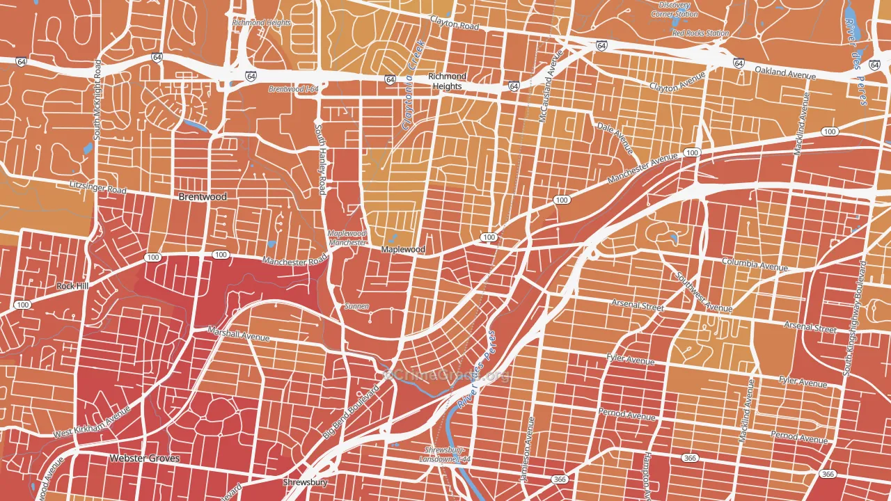 63143, MO Map of Vehicle Theft Rates