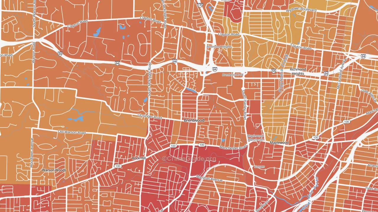 63144, MO Map of Vehicle Theft Rates