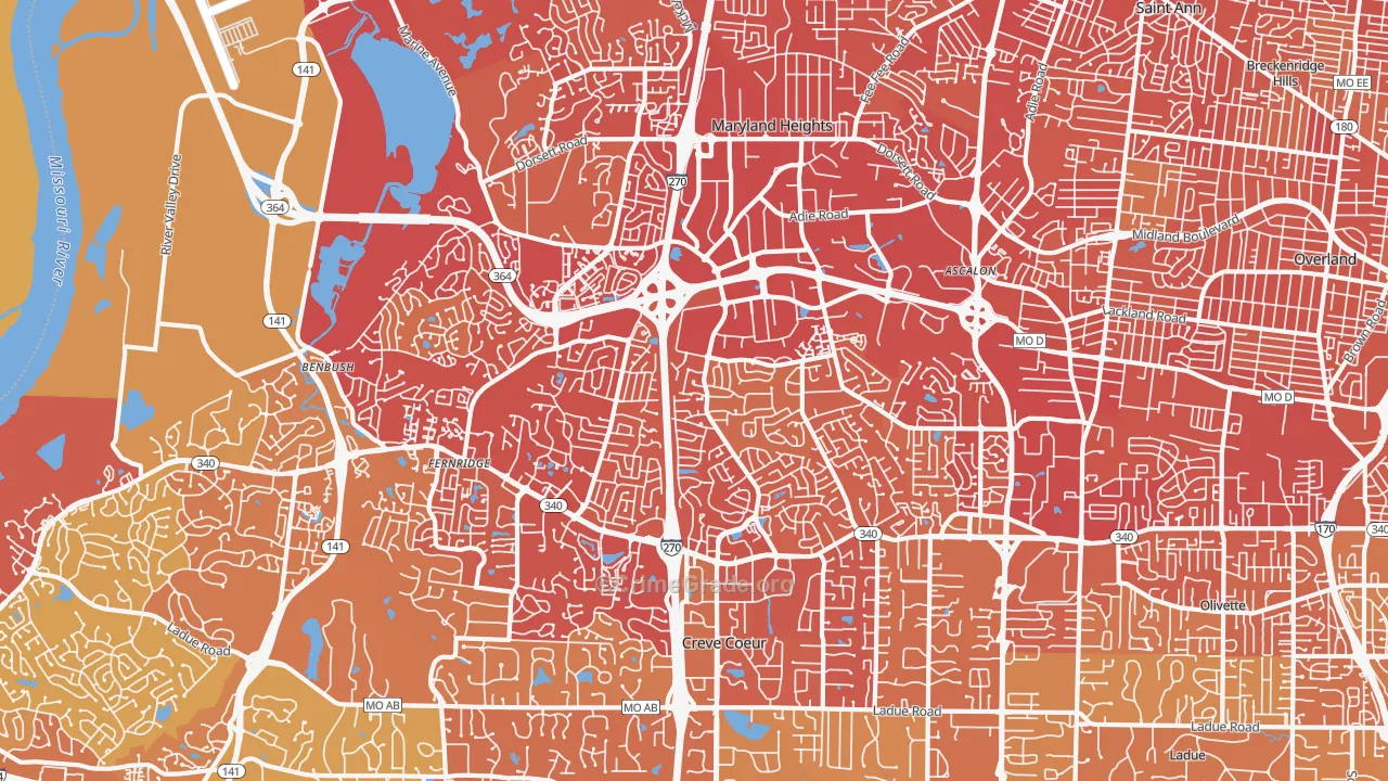 63146, MO Map of Vehicle Theft Rates