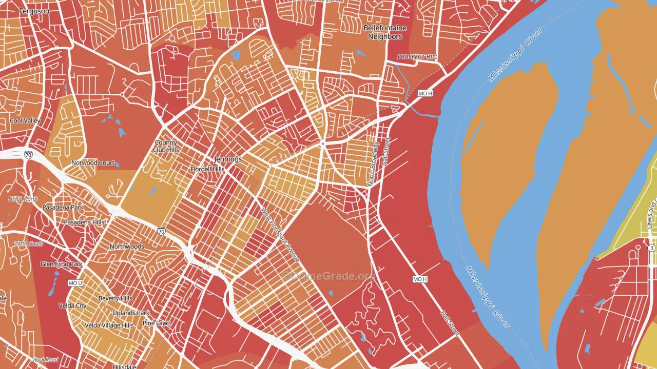 63147, MO Map of Vehicle Theft Rates