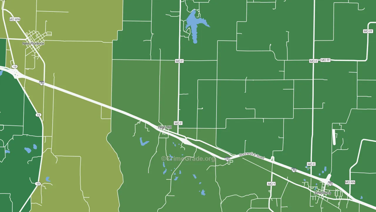 63350, MO Map of Vehicle Theft Rates