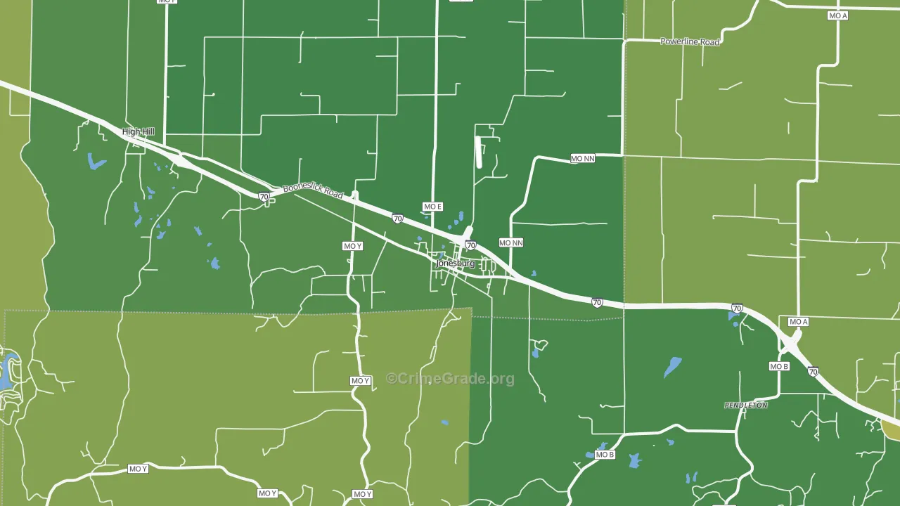 63351, MO Map of Vehicle Theft Rates