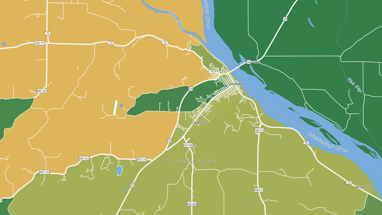 63353, MO Map of Vehicle Theft Rates
