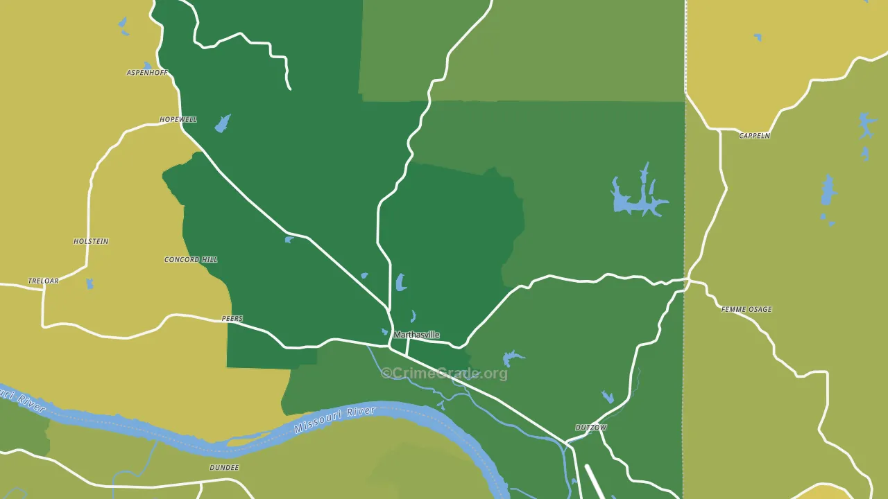63357, MO Map of Vehicle Theft Rates
