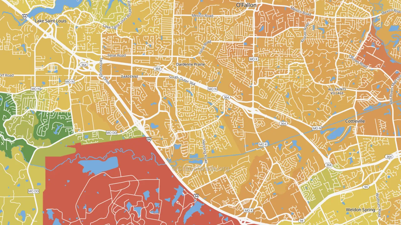 63368, MO Map of Vehicle Theft Rates