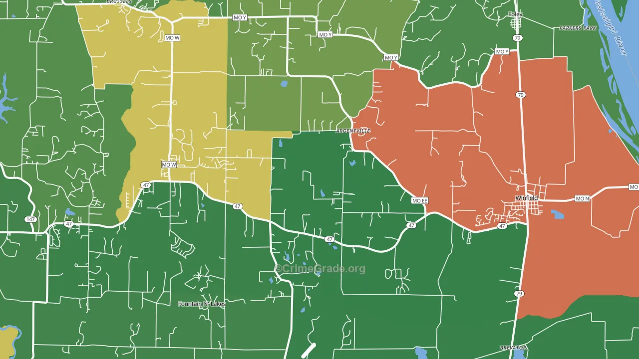 63389, MO Map of Vehicle Theft Rates