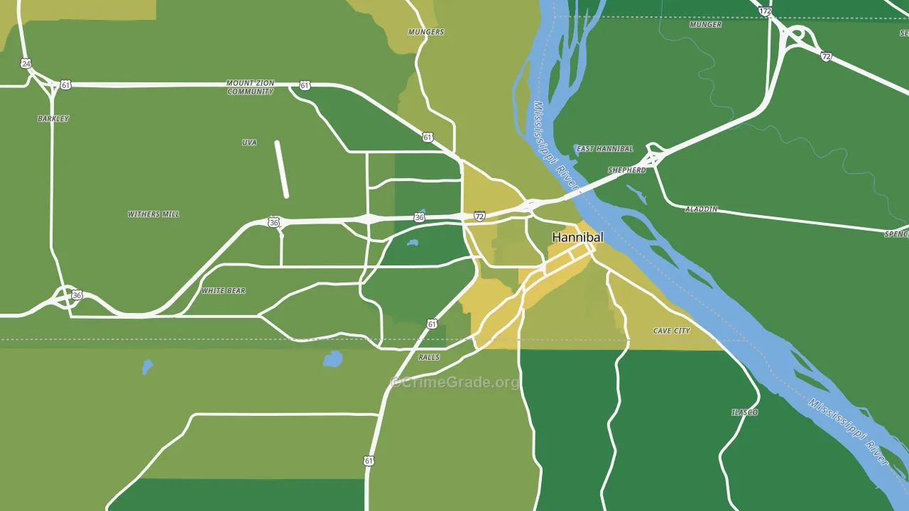 63401, MO Map of Vehicle Theft Rates