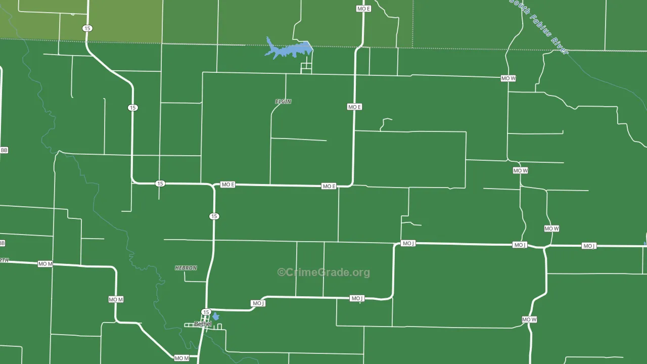63434, MO Map of Vehicle Theft Rates