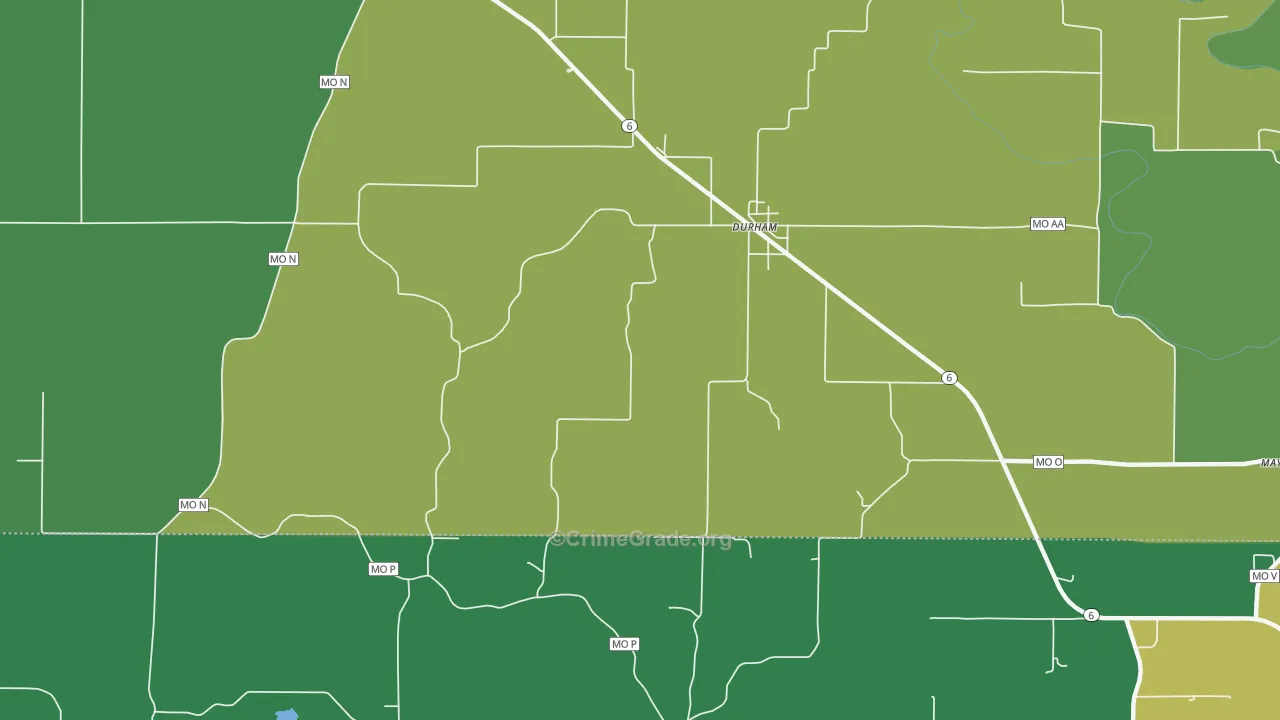 63438, MO Map of Vehicle Theft Rates