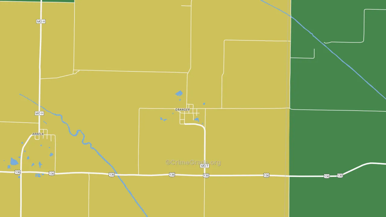 63442, MO Map of Vehicle Theft Rates