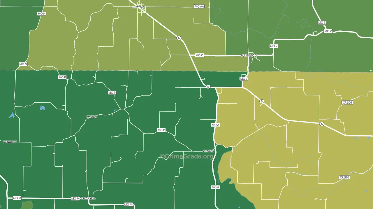 63454, MO Map of Vehicle Theft Rates