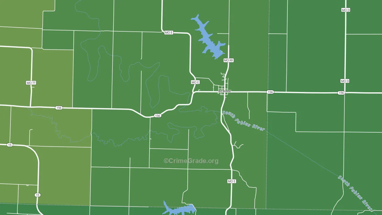 63458, MO Map of Vehicle Theft Rates