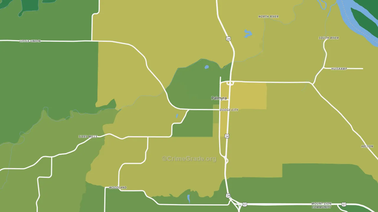 63461, MO Map of Vehicle Theft Rates