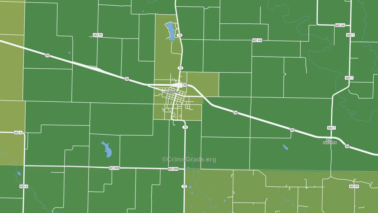 63468, MO Map of Vehicle Theft Rates