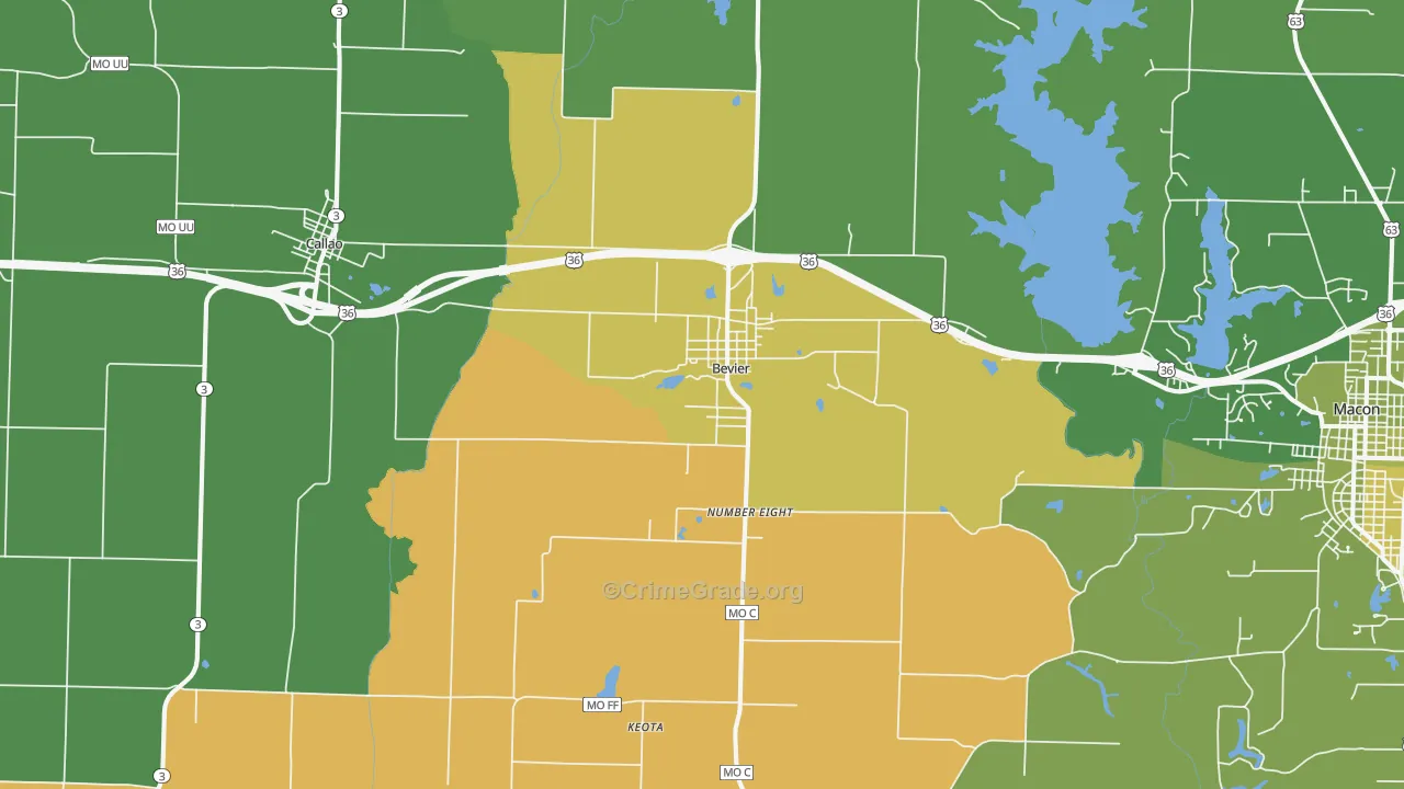63532, MO Map of Vehicle Theft Rates