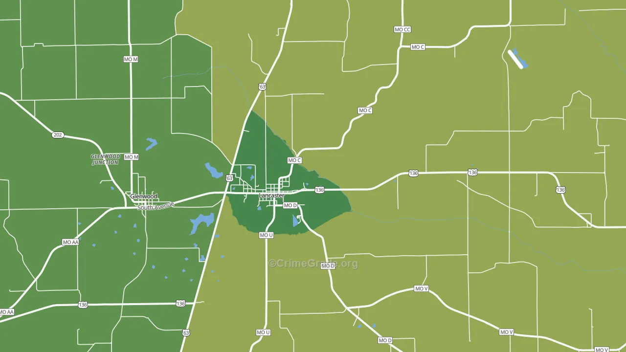 63548, MO Map of Vehicle Theft Rates