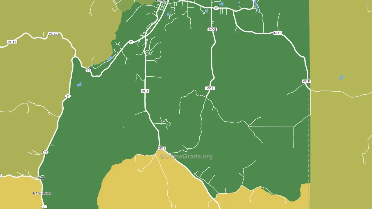63621, MO Map of Vehicle Theft Rates