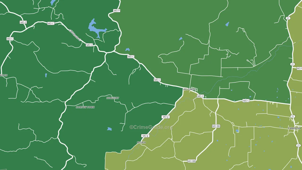 63622, MO Map of Vehicle Theft Rates
