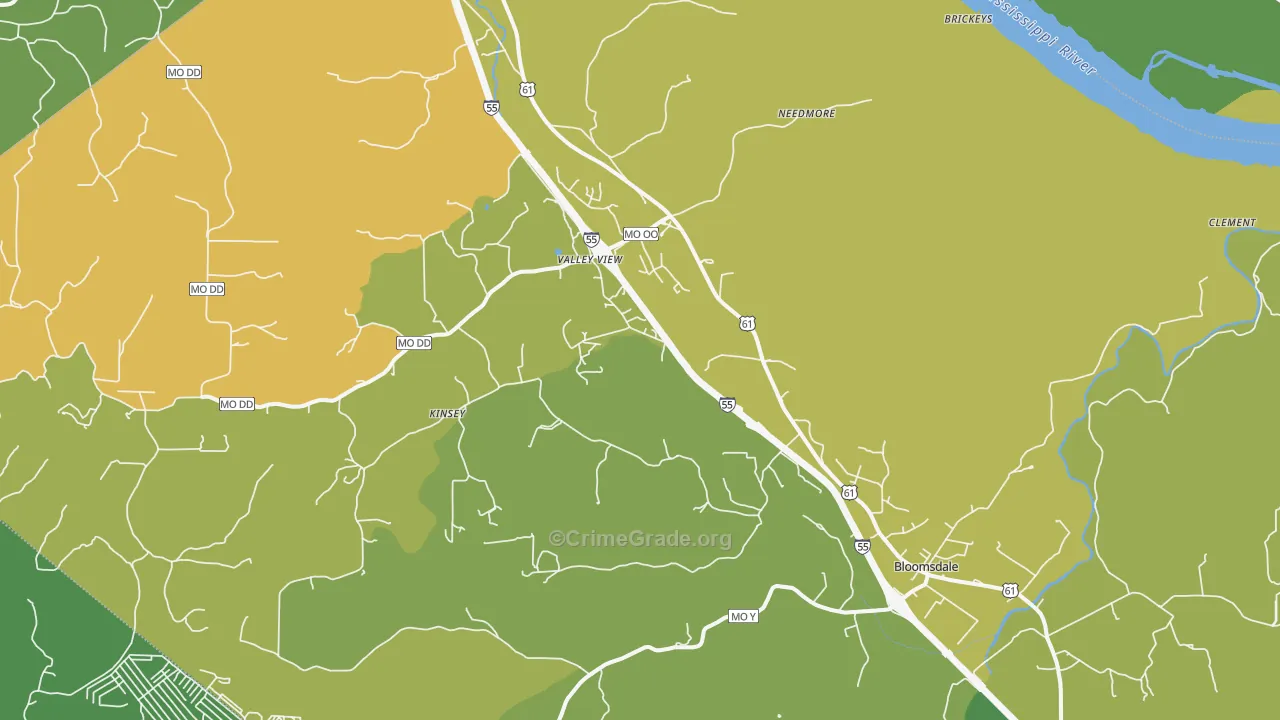 63627, MO Map of Vehicle Theft Rates