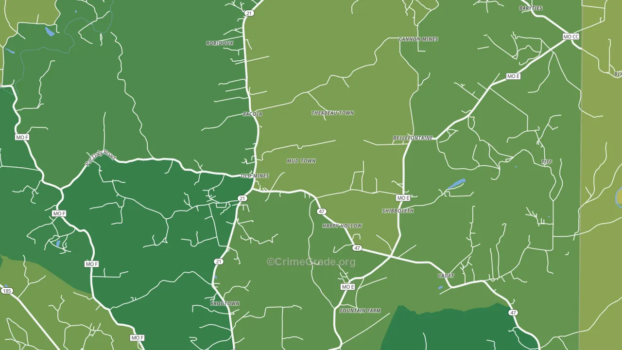 63630, MO Map of Vehicle Theft Rates