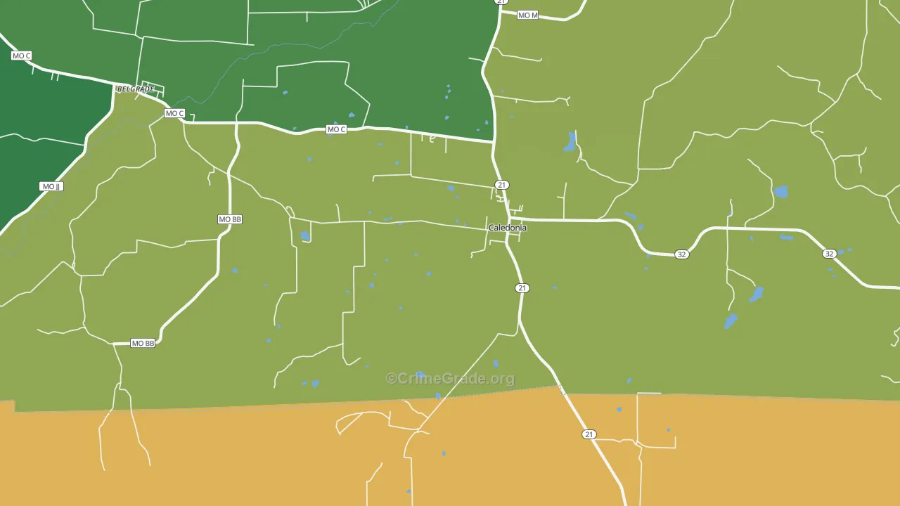 63631, MO Map of Vehicle Theft Rates