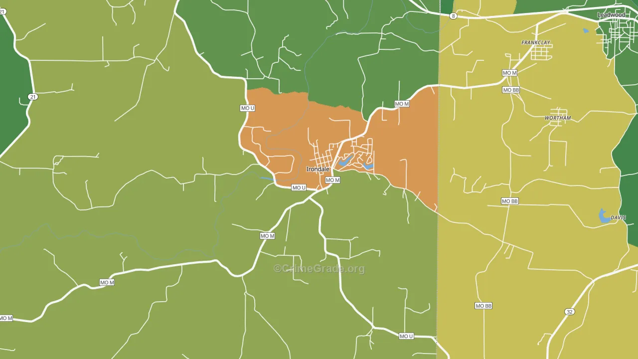 63648, MO Map of Vehicle Theft Rates