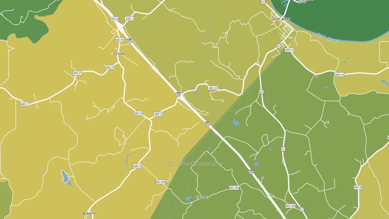 63673, MO Map of Vehicle Theft Rates