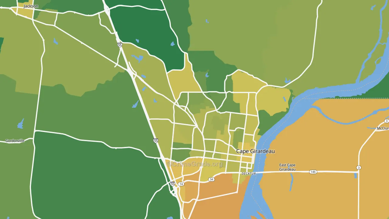 63701, MO Map of Vehicle Theft Rates