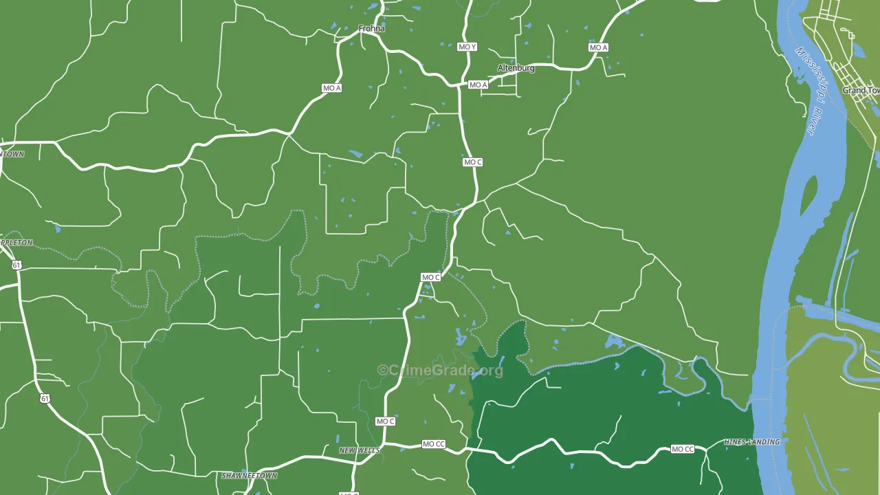 63732, MO Map of Vehicle Theft Rates