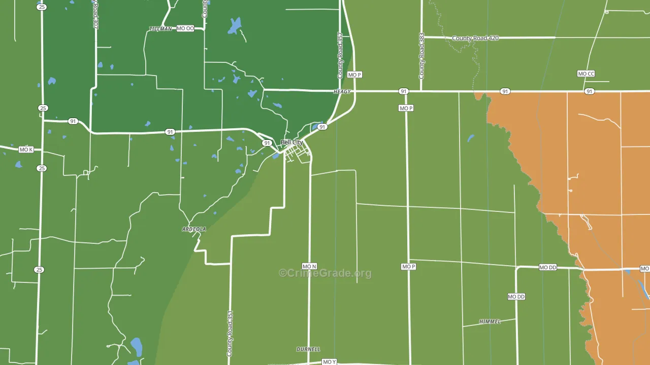 63735, MO Map of Vehicle Theft Rates