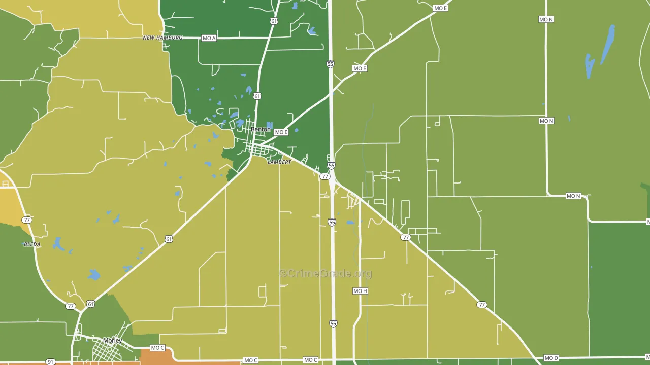 63736, MO Map of Vehicle Theft Rates