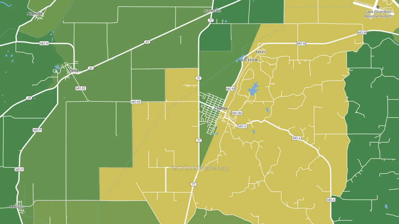 63740, MO Map of Vehicle Theft Rates