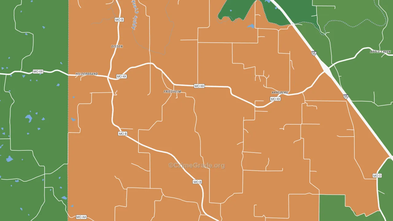 63747, MO Map of Vehicle Theft Rates