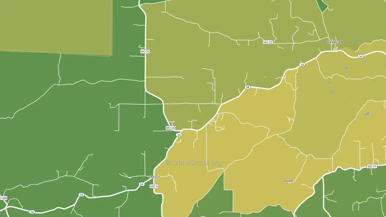 63751, MO Map of Vehicle Theft Rates