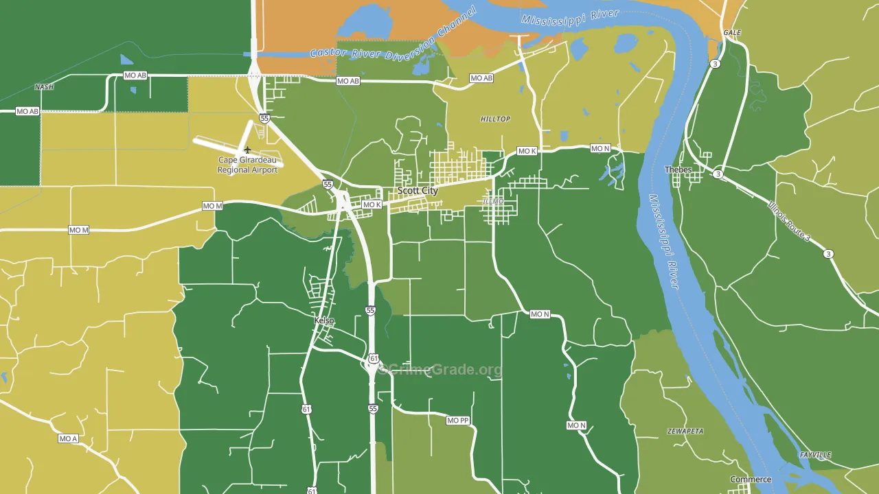 63780, MO Map of Vehicle Theft Rates