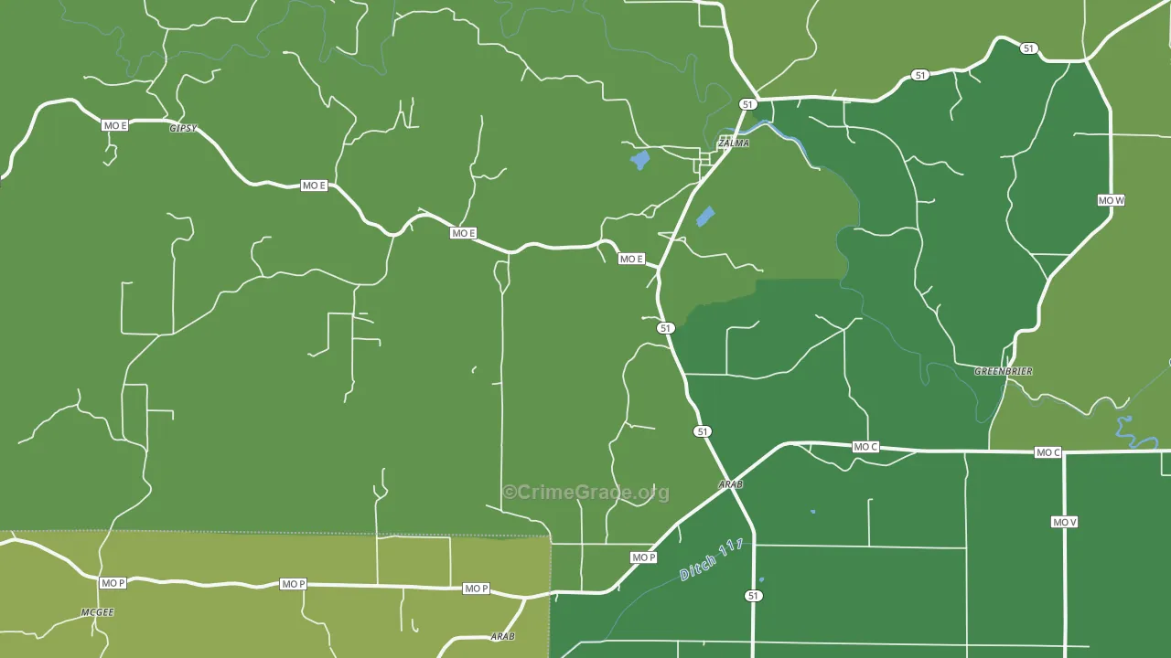 63787, MO Map of Vehicle Theft Rates