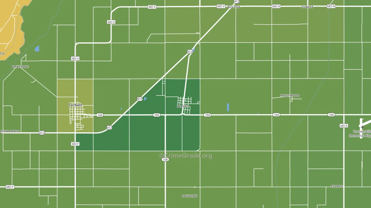 63821, MO Map of Vehicle Theft Rates