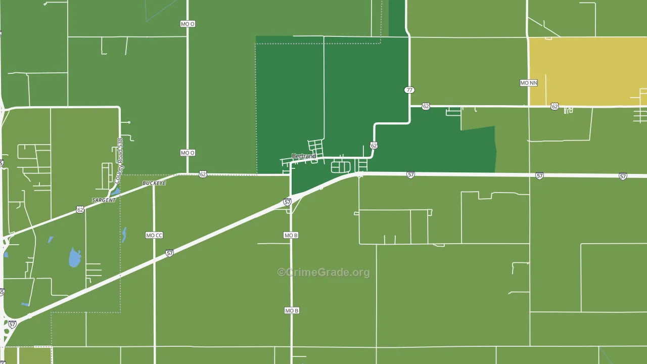 63823, MO Map of Vehicle Theft Rates