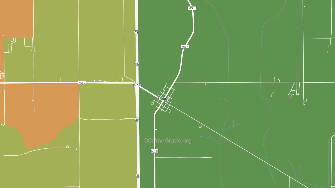 63824, MO Map of Vehicle Theft Rates