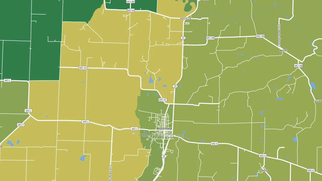 63825, MO Map of Vehicle Theft Rates