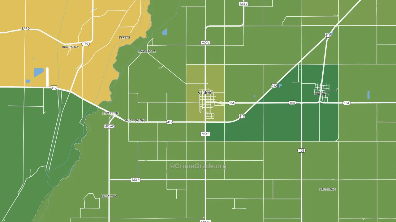 63829, MO Map of Vehicle Theft Rates