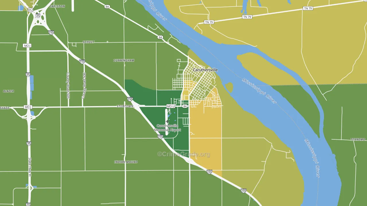 63830, MO Map of Vehicle Theft Rates