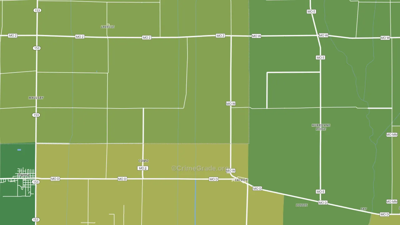 63833, MO Map of Vehicle Theft Rates