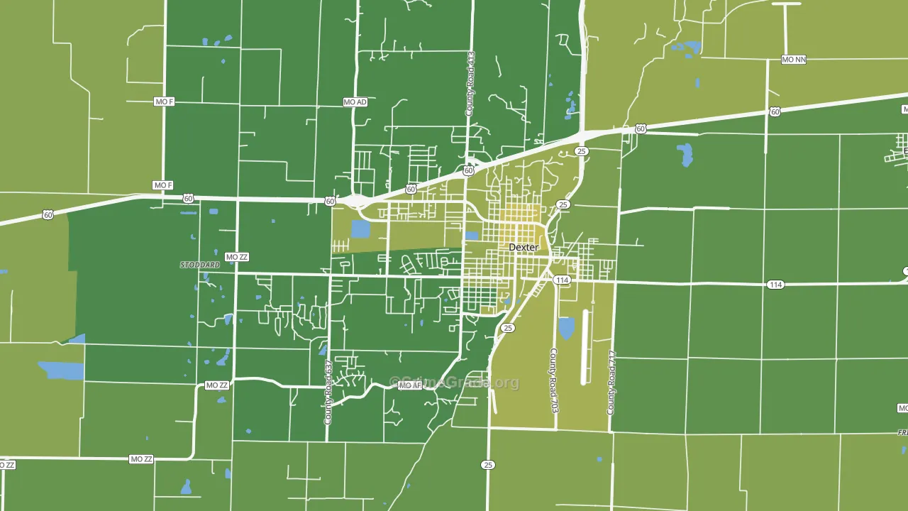 63841, MO Map of Vehicle Theft Rates