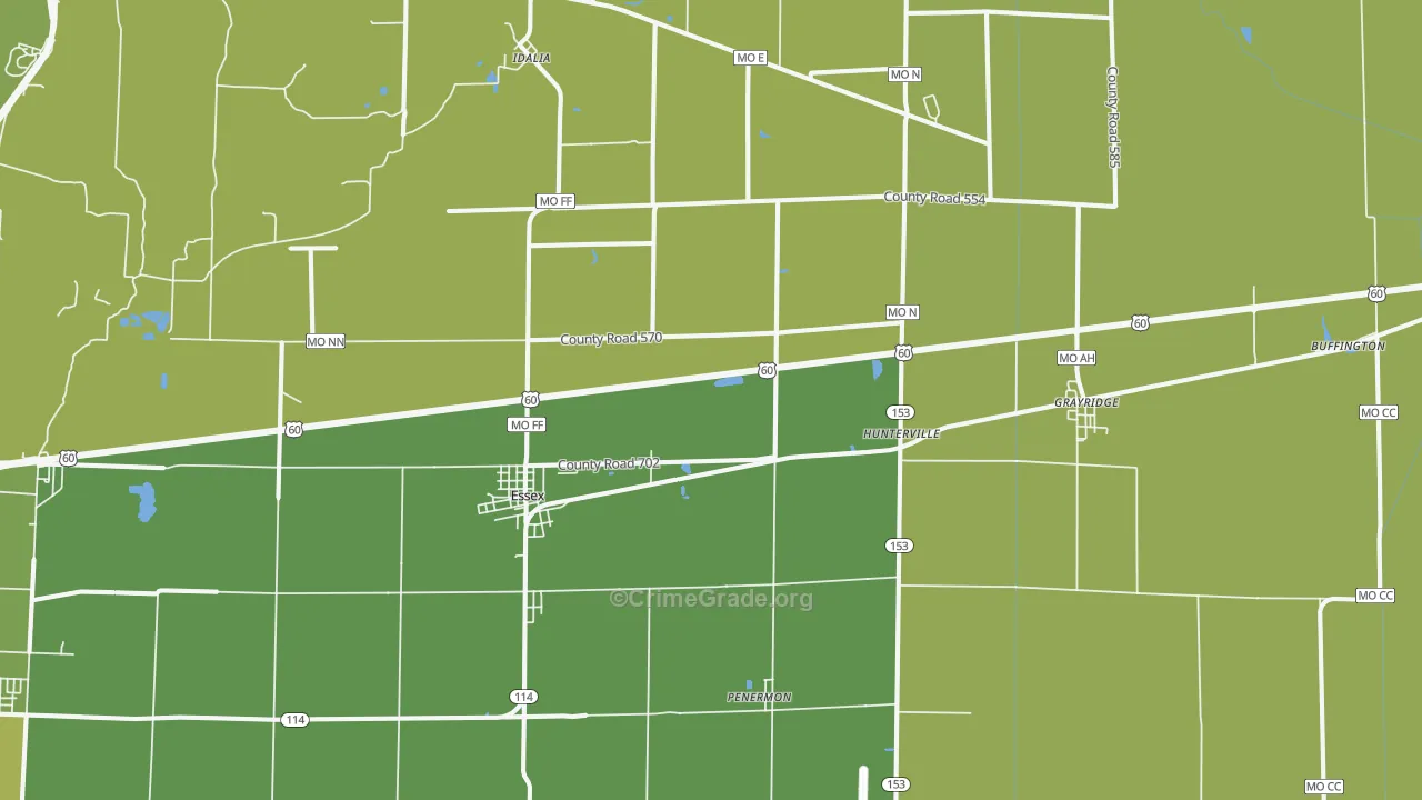 63846, MO Map of Vehicle Theft Rates
