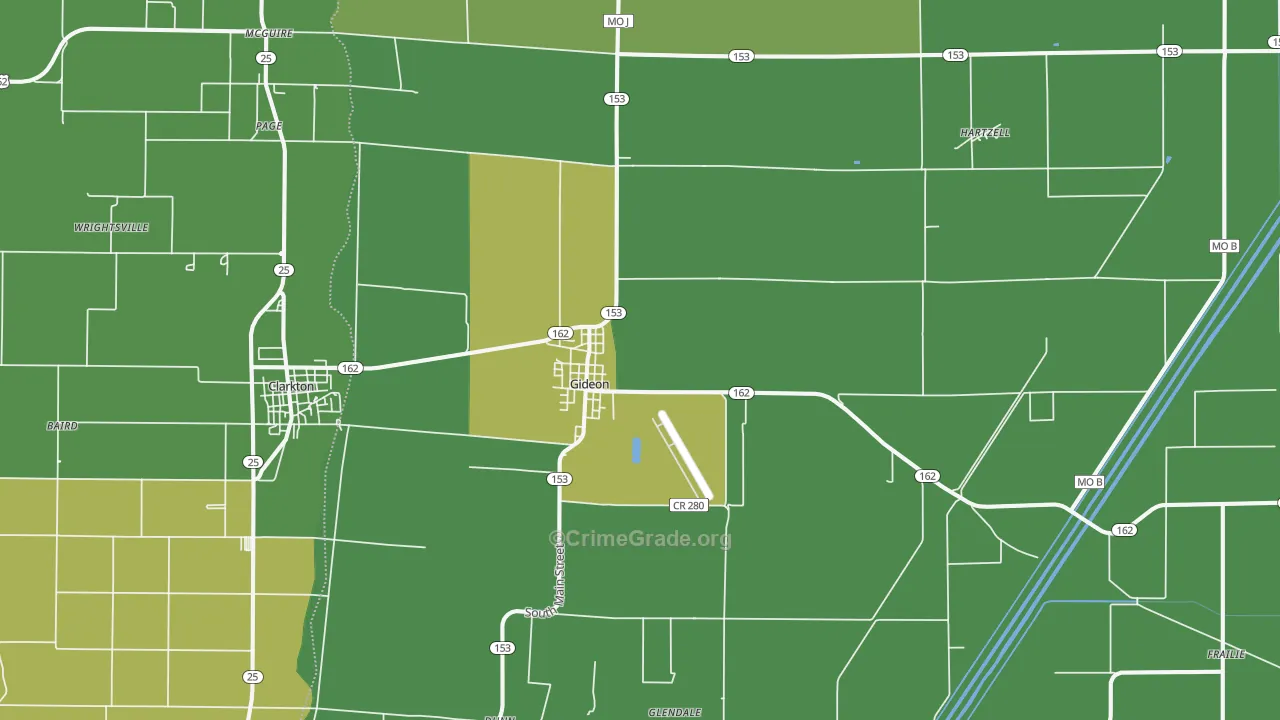 63848, MO Map of Vehicle Theft Rates