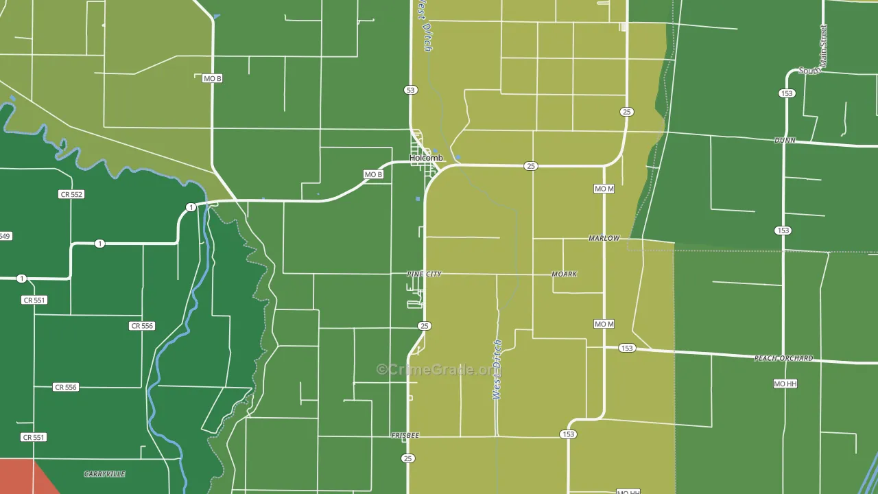 63852, MO Map of Vehicle Theft Rates